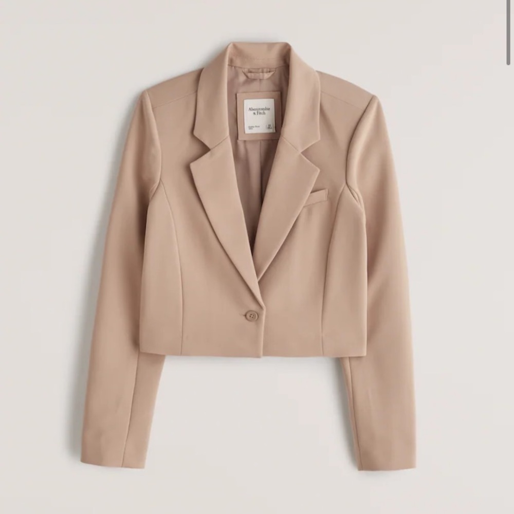 Vegan Leather Cropped Blazer
